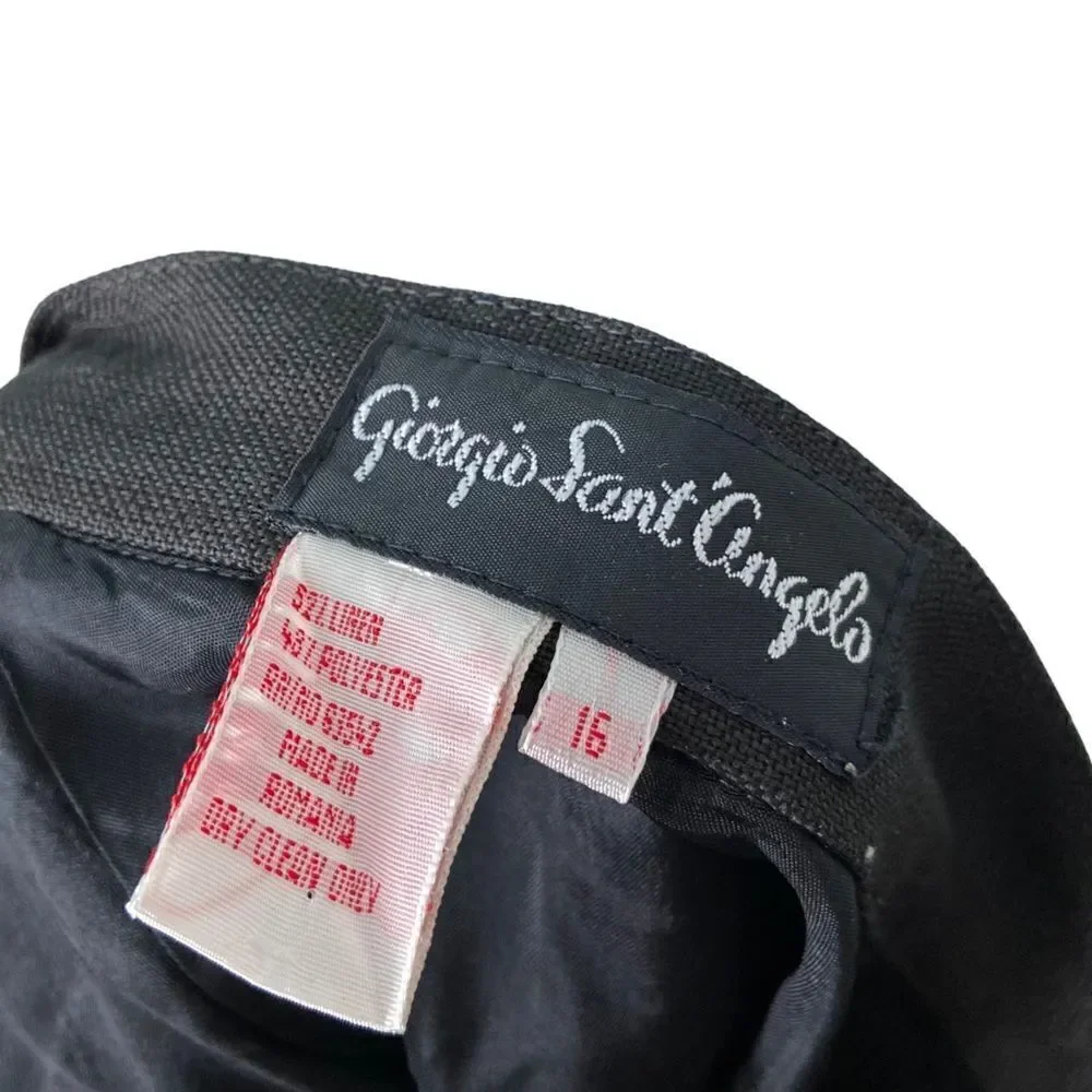 Vintage Giorgio Sant'Angelo Black Pencil Skirt in Size 16